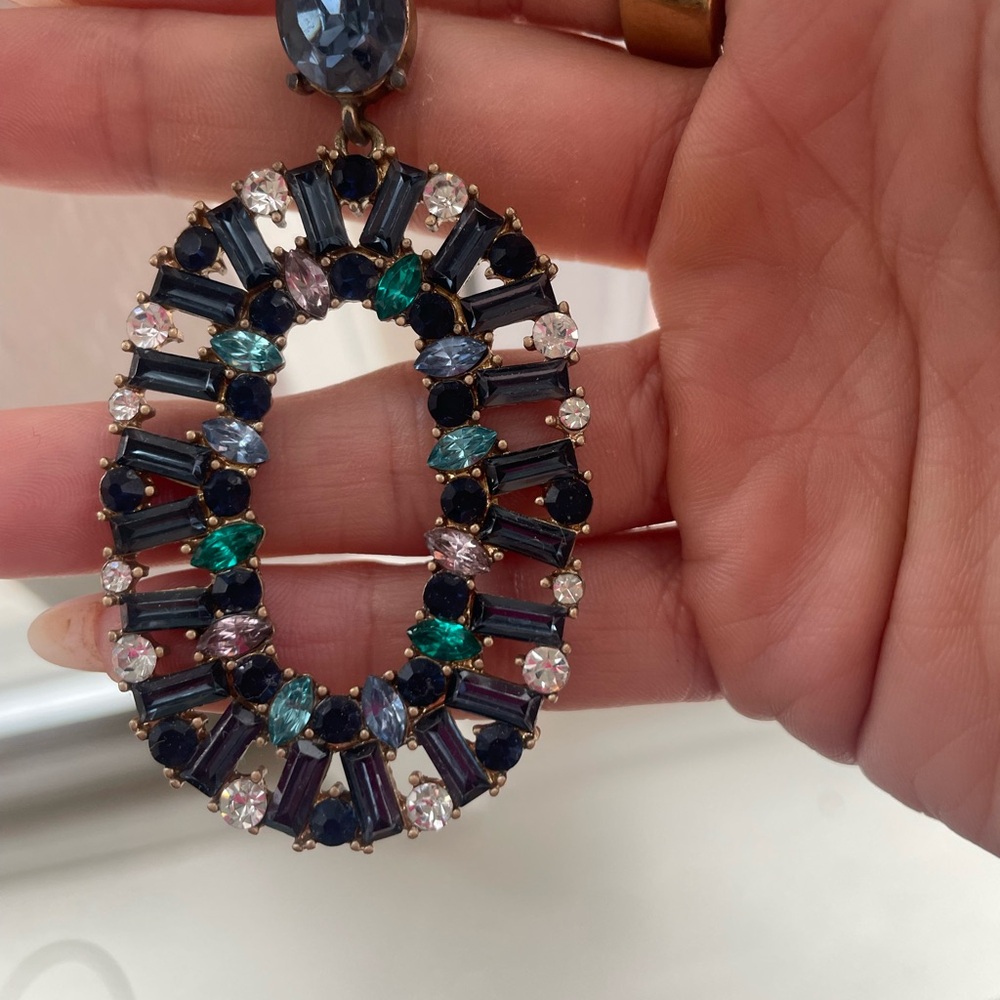 Multicolored Stone Statement Earrings - image 4